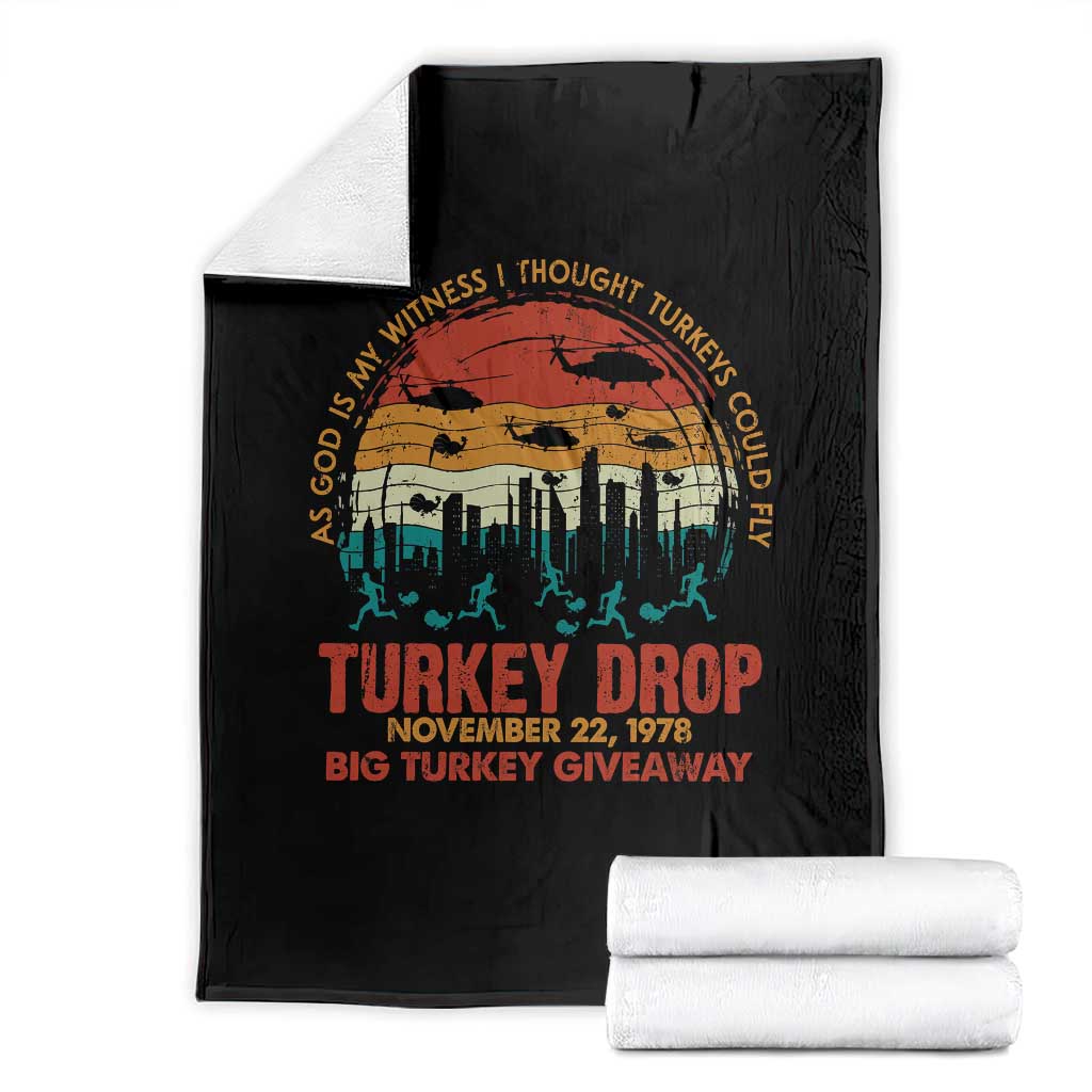 WKRP Turkey Drop Throw Blanket Funny Thanksgiving Day First Annual WKRP TS10 Black Print Your Wear