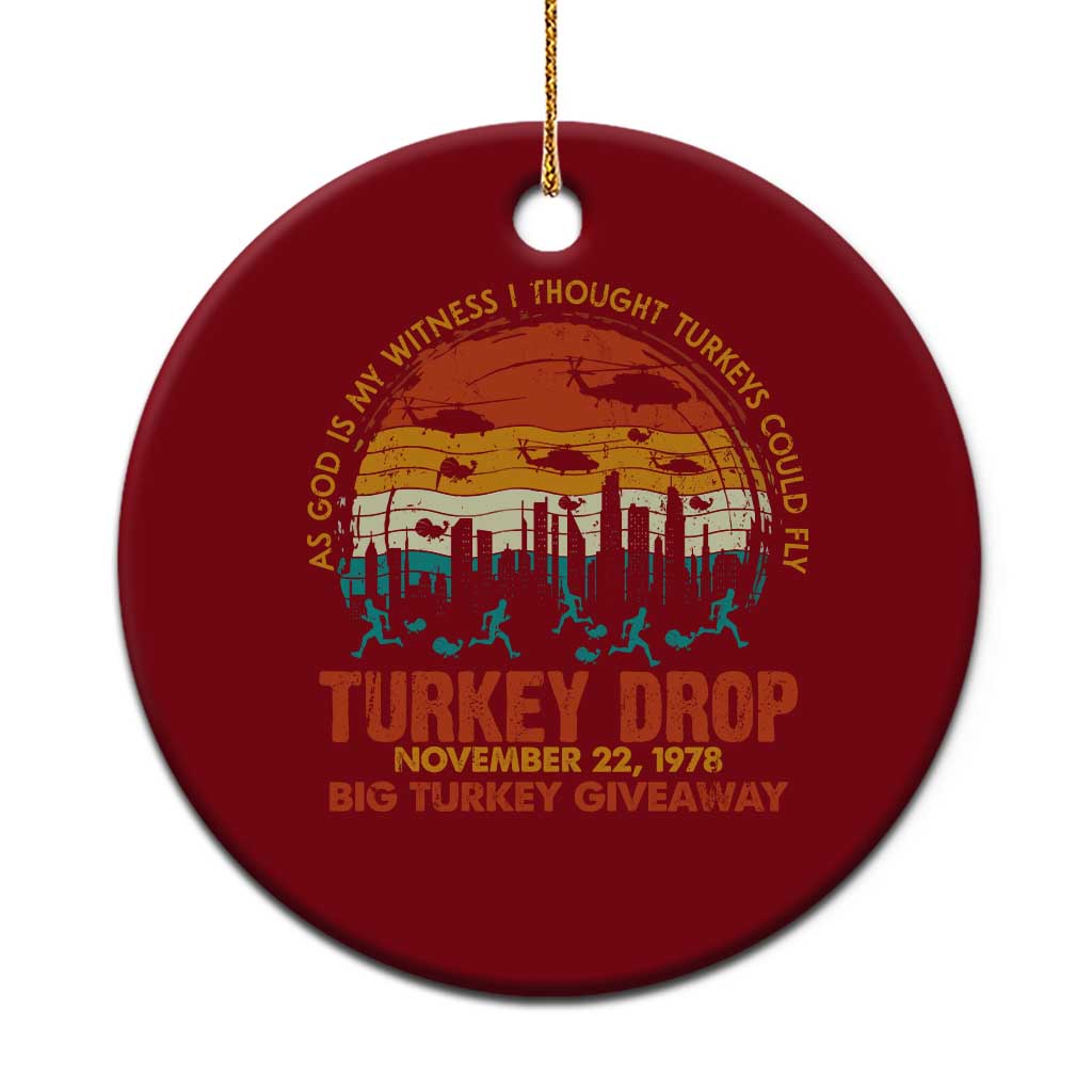 WKRP Turkey Drop Ceramic Ornament Funny Thanksgiving Day First Annual WKRP TS10 1pc Red Print Your Wear