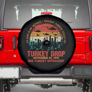 WKRP Turkey Drop Spare Tire Cover Funny Thanksgiving Day First Annual WKRP TS10 Black Print Your Wear