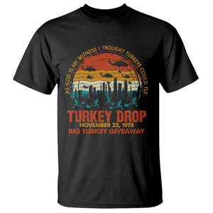 WKRP Turkey Drop T Shirt Funny Thanksgiving Day First Annual WKRP TS10 Black Print Your Wear