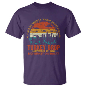 WKRP Turkey Drop T Shirt Funny Thanksgiving Day First Annual WKRP TS10 Purple Print Your Wear
