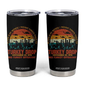 WKRP Turkey Drop Tumbler Cup Funny Thanksgiving Day First Annual WKRP TS10 Black Print Your Wear