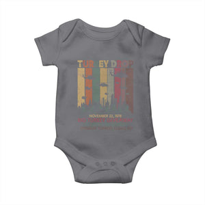 WKRP Turkey Drop Baby Onesie Retro First Annual WKRP Funny Thanksgiving Day TS10 Charcoal Print Your Wear