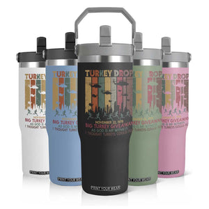 WKRP Turkey Drop Flip Straw Tumbler Retro First Annual WKRP Funny Thanksgiving Day TS10 Print Your Wear