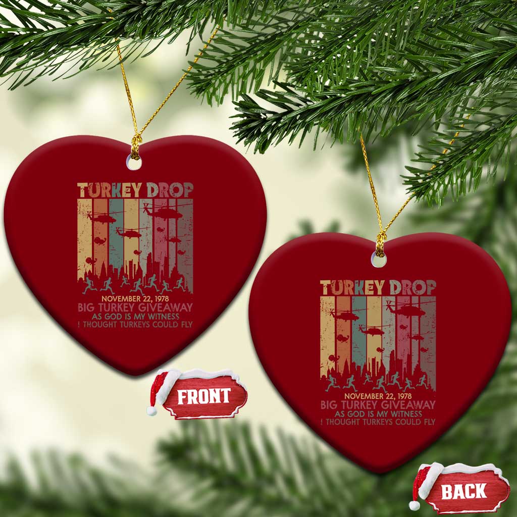 WKRP Turkey Drop Ceramic Ornament Retro First Annual WKRP Funny Thanksgiving Day TS10 Print Your Wear