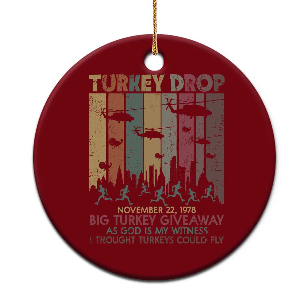 WKRP Turkey Drop Ceramic Ornament Retro First Annual WKRP Funny Thanksgiving Day TS10 1pc Red Print Your Wear