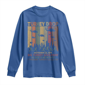 WKRP Turkey Drop Long Sleeve Shirt Retro First Annual WKRP Funny Thanksgiving Day TS10 Royal Blue Print Your Wear