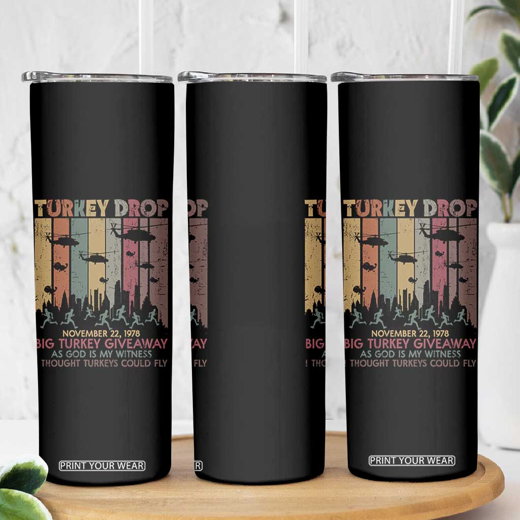WKRP Turkey Drop Skinny Tumbler Retro First Annual WKRP Funny Thanksgiving Day TS10 Print Your Wear