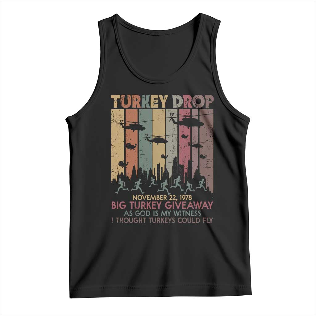 WKRP Turkey Drop Tank Top Retro First Annual WKRP Funny Thanksgiving Day TS10 Black Print Your Wear