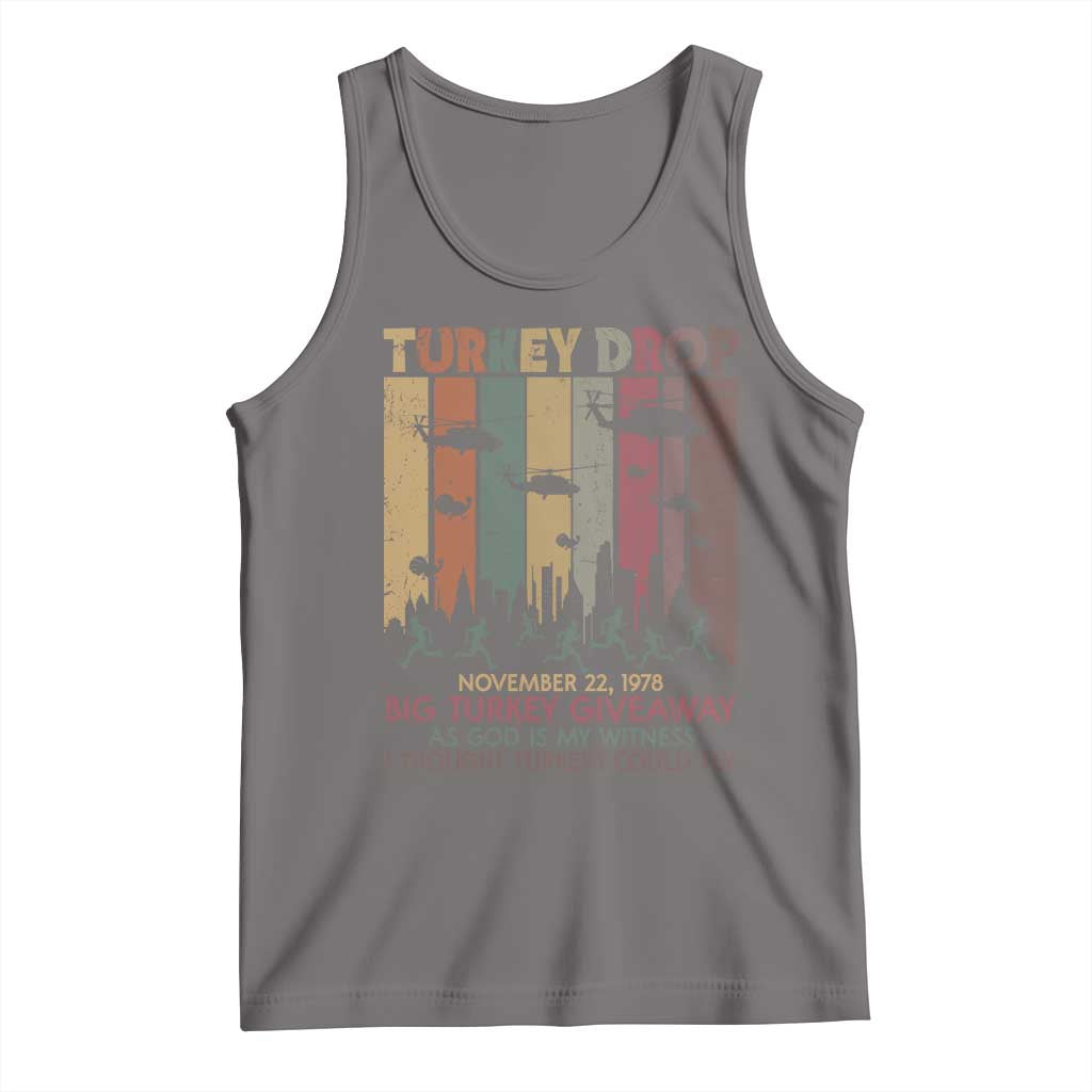 WKRP Turkey Drop Tank Top Retro First Annual WKRP Funny Thanksgiving Day TS10 Deep Heather Print Your Wear