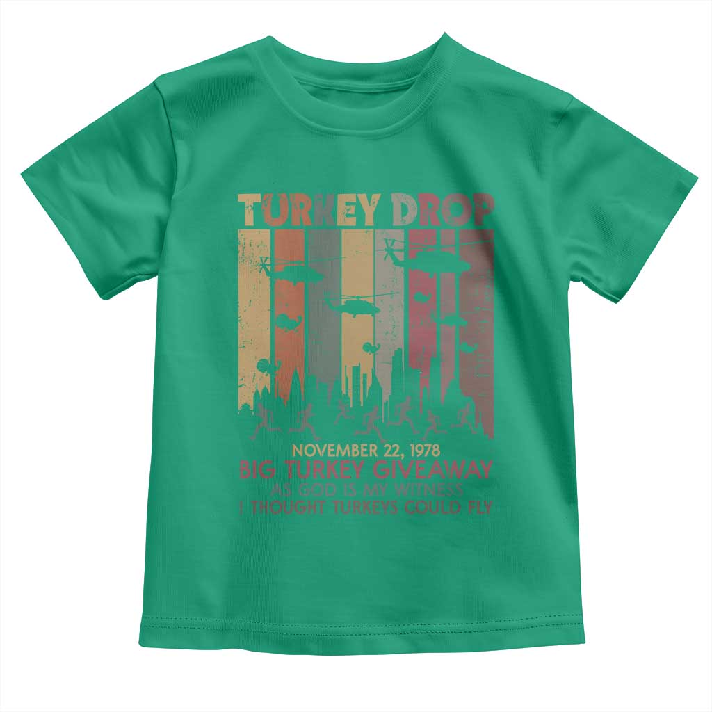 WKRP Turkey Drop Toddler T Shirt Retro First Annual WKRP Funny Thanksgiving Day TS10 Irish Green Print Your Wear