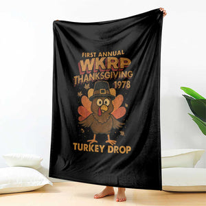 First Annual WKRP Throw Blanket Funny Thanksgiving Day WKRP Turkey Drop TS10 Print Your Wear
