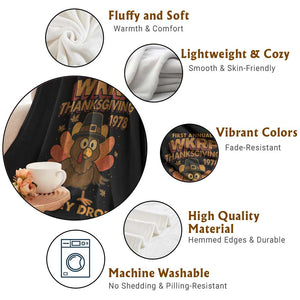 First Annual WKRP Throw Blanket Funny Thanksgiving Day WKRP Turkey Drop TS10 Print Your Wear