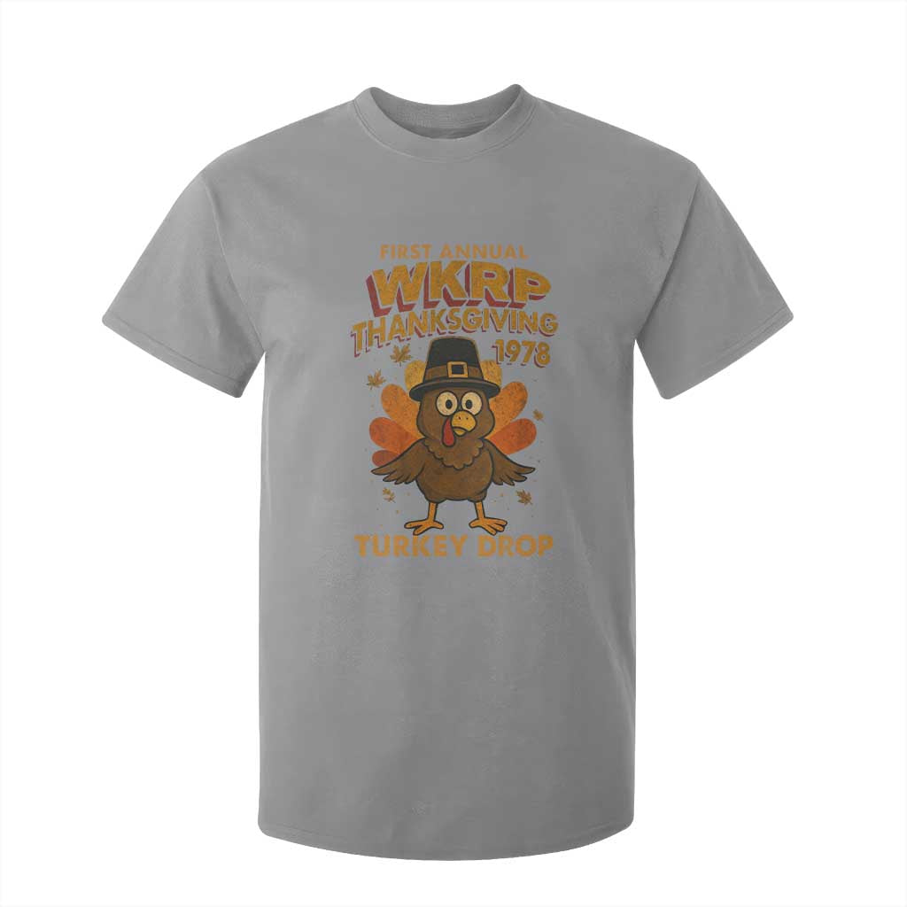 First Annual WKRP T Shirt For Kid Funny Thanksgiving Day WKRP Turkey Drop TS10 Sport Gray Print Your Wear