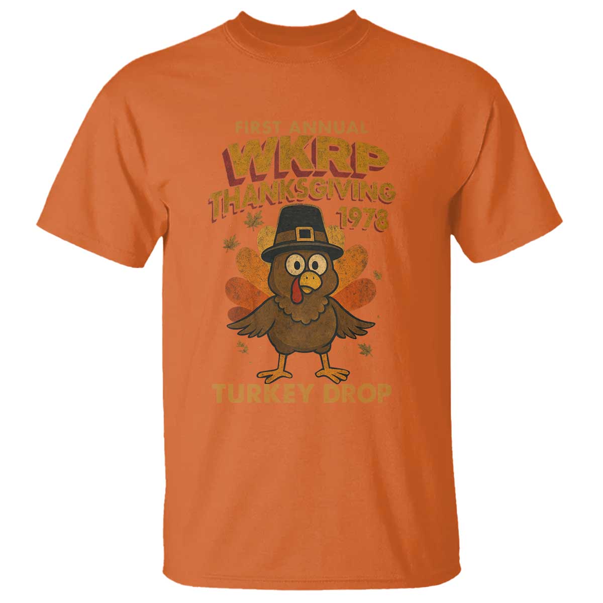 First Annual WKRP T Shirt Funny Thanksgiving Day WKRP Turkey Drop TS10 Orange Print Your Wear