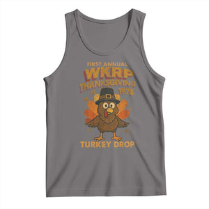 First Annual WKRP Tank Top Funny Thanksgiving Day WKRP Turkey Drop TS10 Deep Heather Print Your Wear