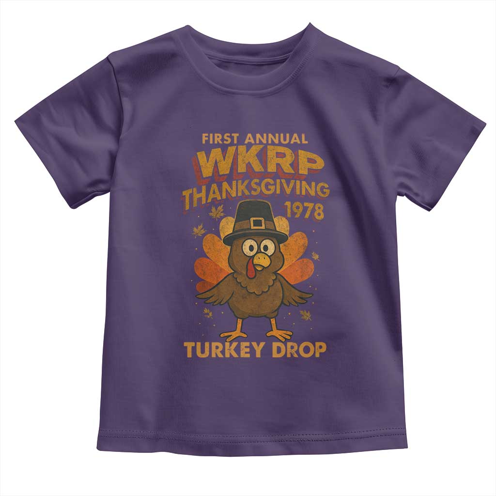 First Annual WKRP Toddler T Shirt Funny Thanksgiving Day WKRP Turkey Drop TS10 Purple Print Your Wear