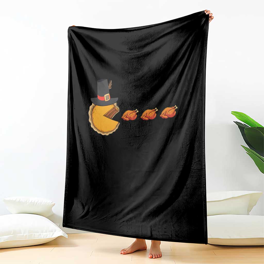 Thanksgiving Video Game Throw Blanket Pumpkin Pie Eating Turkey Gamer Patch Day TS10 Print Your Wear