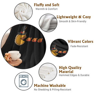 Thanksgiving Video Game Throw Blanket Pumpkin Pie Eating Turkey Gamer Patch Day TS10 Print Your Wear