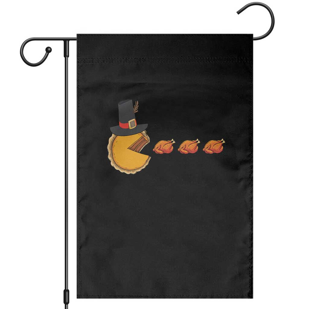 Thanksgiving Video Game Garden Flag Pumpkin Pie Eating Turkey Gamer Patch Day TS10 Black Print Your Wear