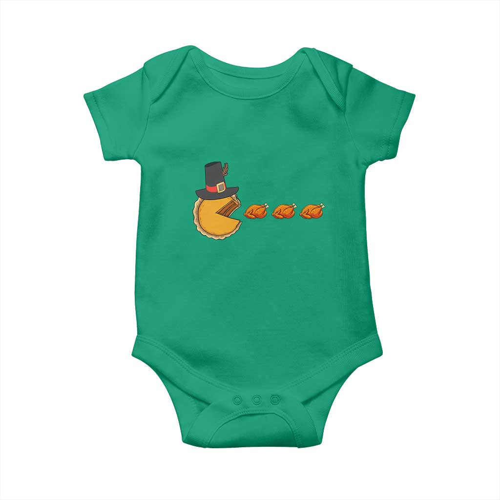 Thanksgiving Video Game Baby Onesie Pumpkin Pie Eating Turkey Gamer Patch Day TS10 Irish Green Print Your Wear