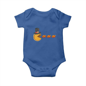 Thanksgiving Video Game Baby Onesie Pumpkin Pie Eating Turkey Gamer Patch Day TS10 Royal Blue Print Your Wear