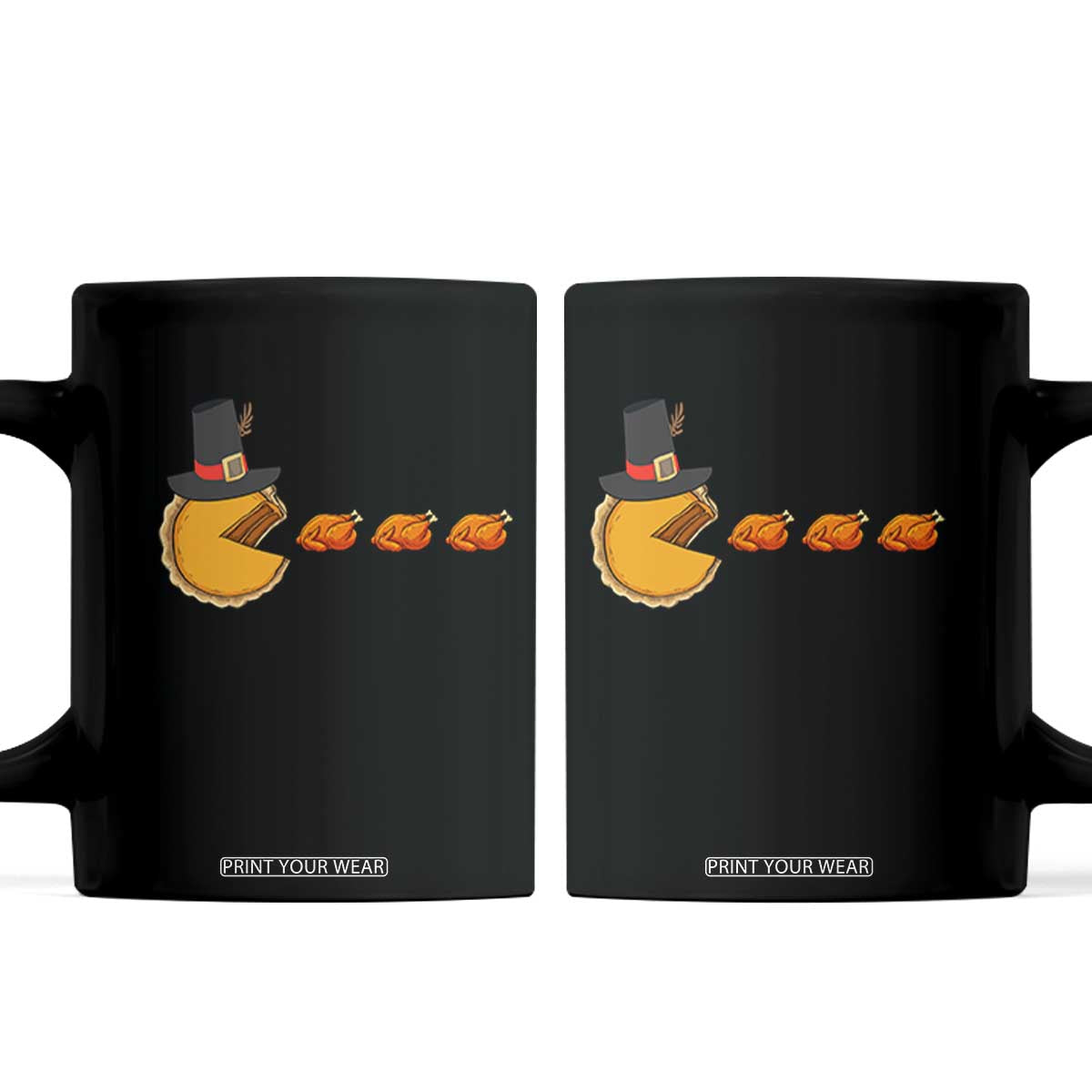 Thanksgiving Video Game Coffee Mug Pumpkin Pie Eating Turkey Gamer Patch Day TS10 Black Print Your Wear