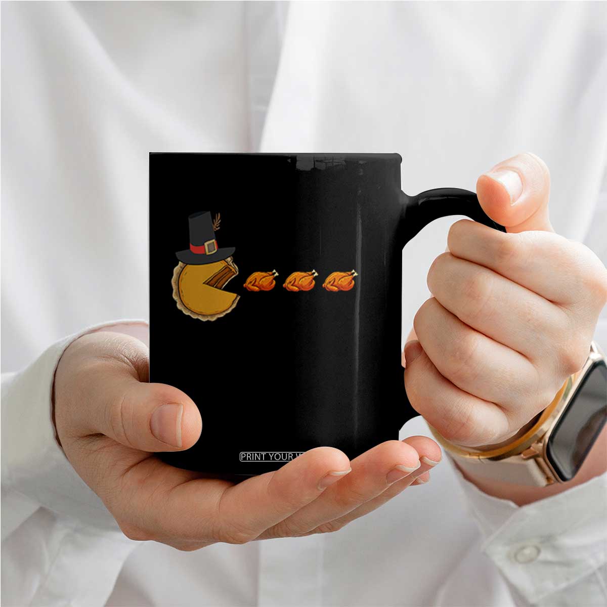Thanksgiving Video Game Coffee Mug Pumpkin Pie Eating Turkey Gamer Patch Day TS10 Print Your Wear