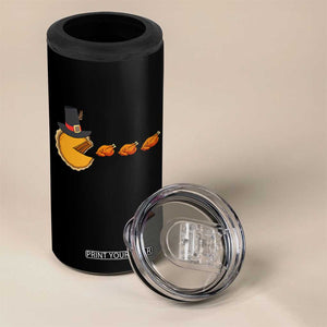 Thanksgiving Video Game 4 in 1 Can Cooler Tumbler Pumpkin Pie Eating Turkey Gamer Patch Day TS10 Print Your Wear