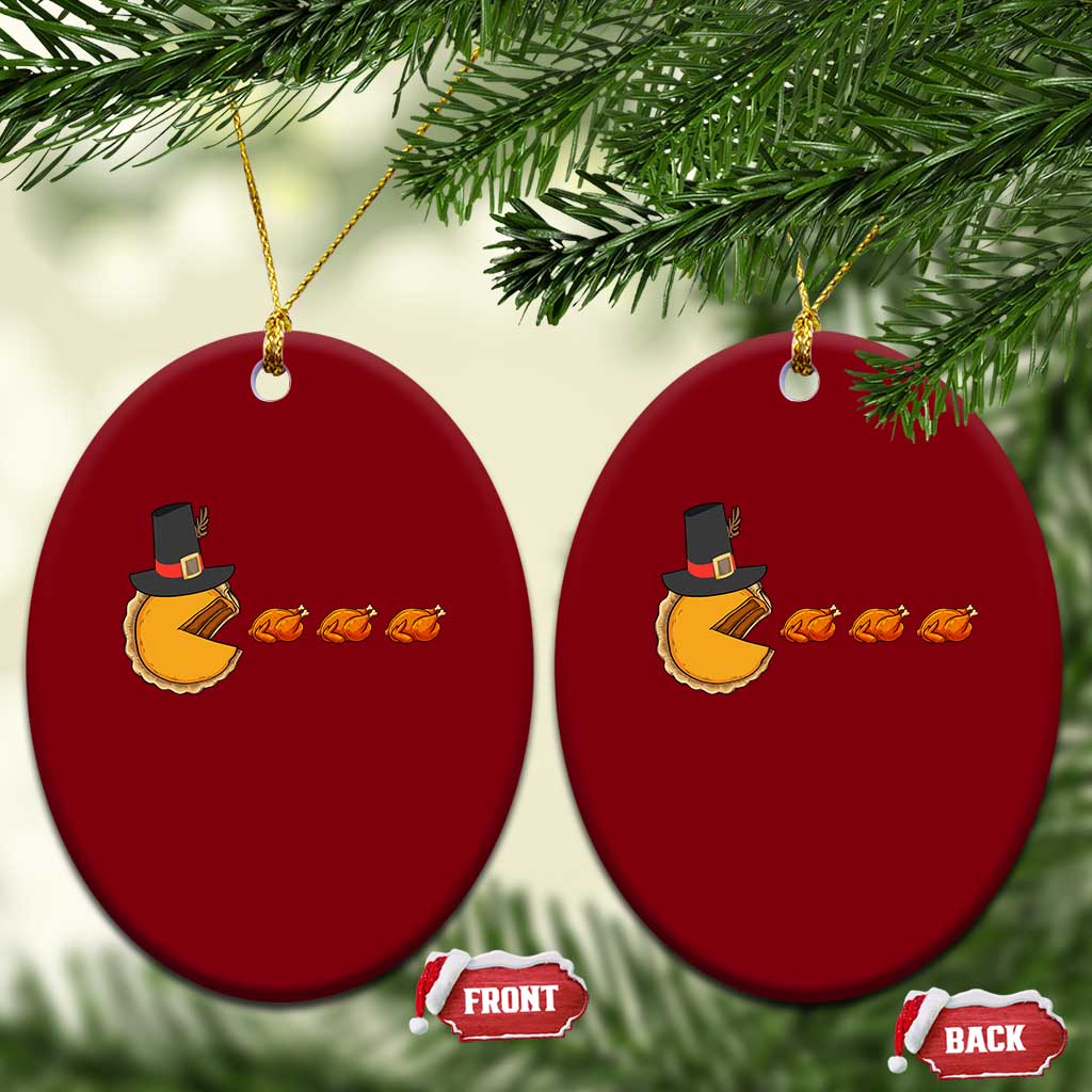 Thanksgiving Video Game Ceramic Ornament Pumpkin Pie Eating Turkey Gamer Patch Day TS10 Print Your Wear