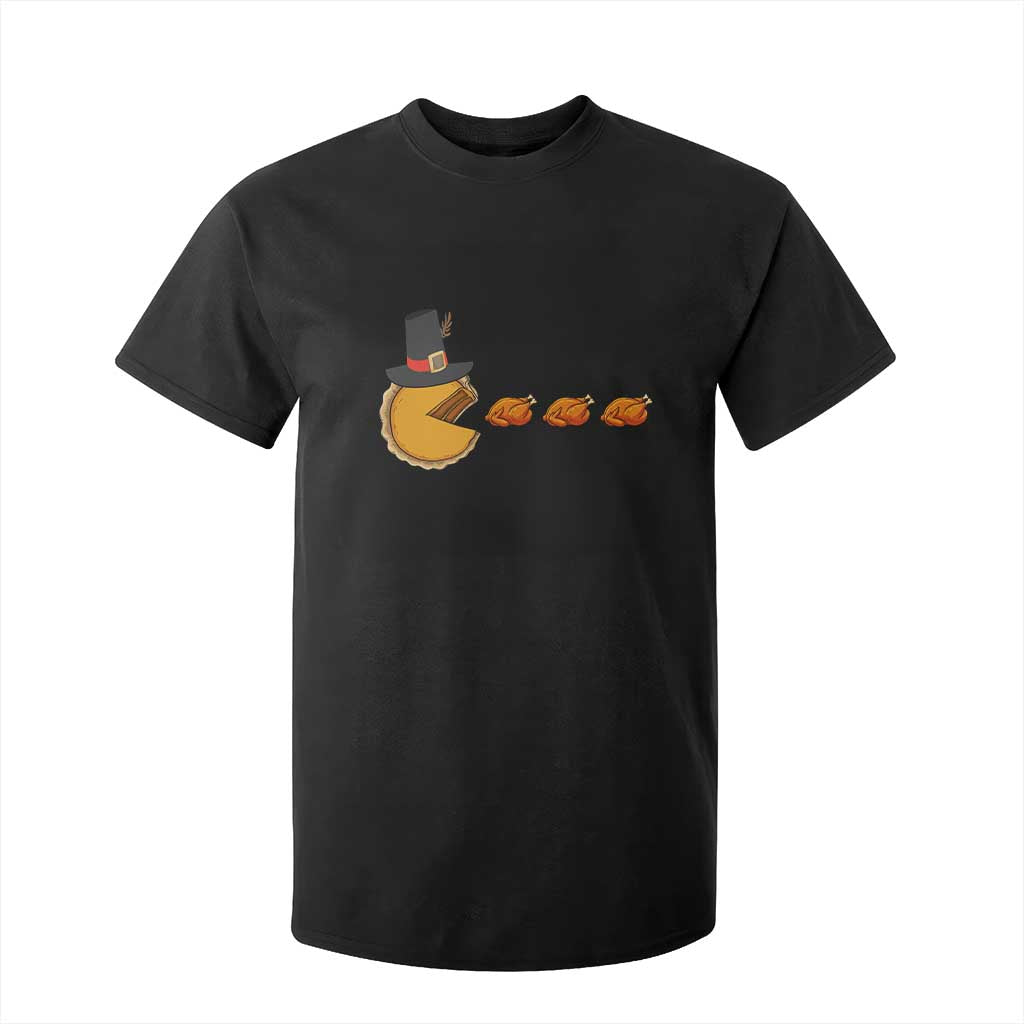 Thanksgiving Video Game T Shirt For Kid Pumpkin Pie Eating Turkey Gamer Patch Day TS10 Black Print Your Wear