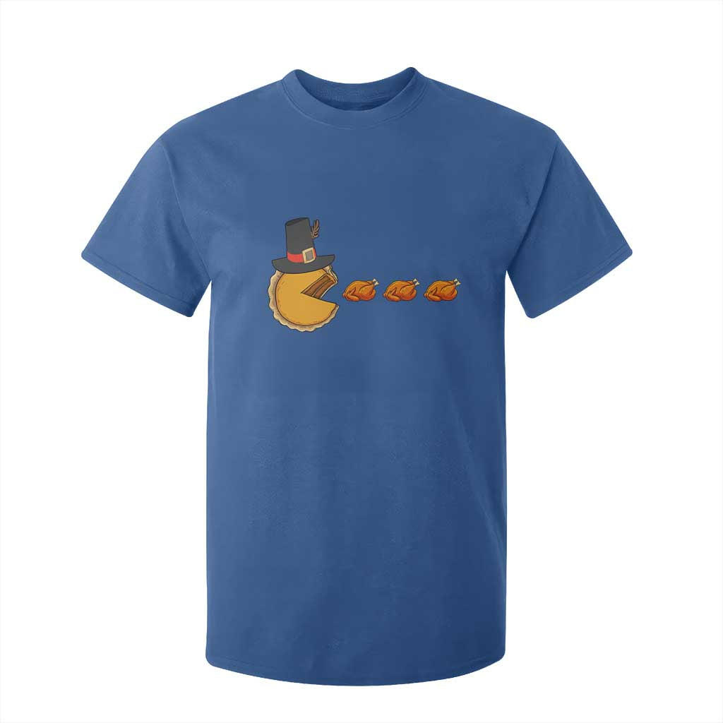 Thanksgiving Video Game T Shirt For Kid Pumpkin Pie Eating Turkey Gamer Patch Day TS10 Royal Blue Print Your Wear