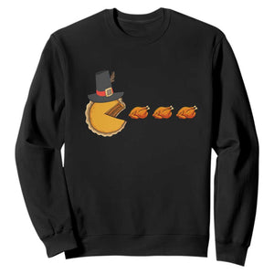 Thanksgiving Video Game Sweatshirt Pumpkin Pie Eating Turkey Gamer Patch Day TS10 Black Print Your Wear