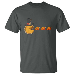 Thanksgiving Video Game T Shirt Pumpkin Pie Eating Turkey Gamer Patch Day TS10 Dark Heather Print Your Wear