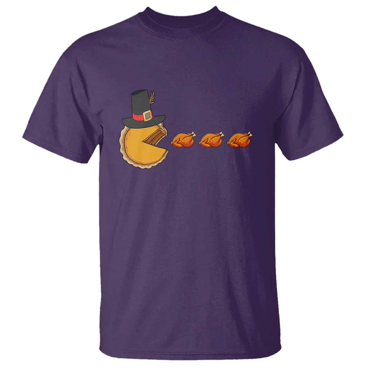 Thanksgiving Video Game T Shirt Pumpkin Pie Eating Turkey Gamer Patch Day TS10 Purple Print Your Wear