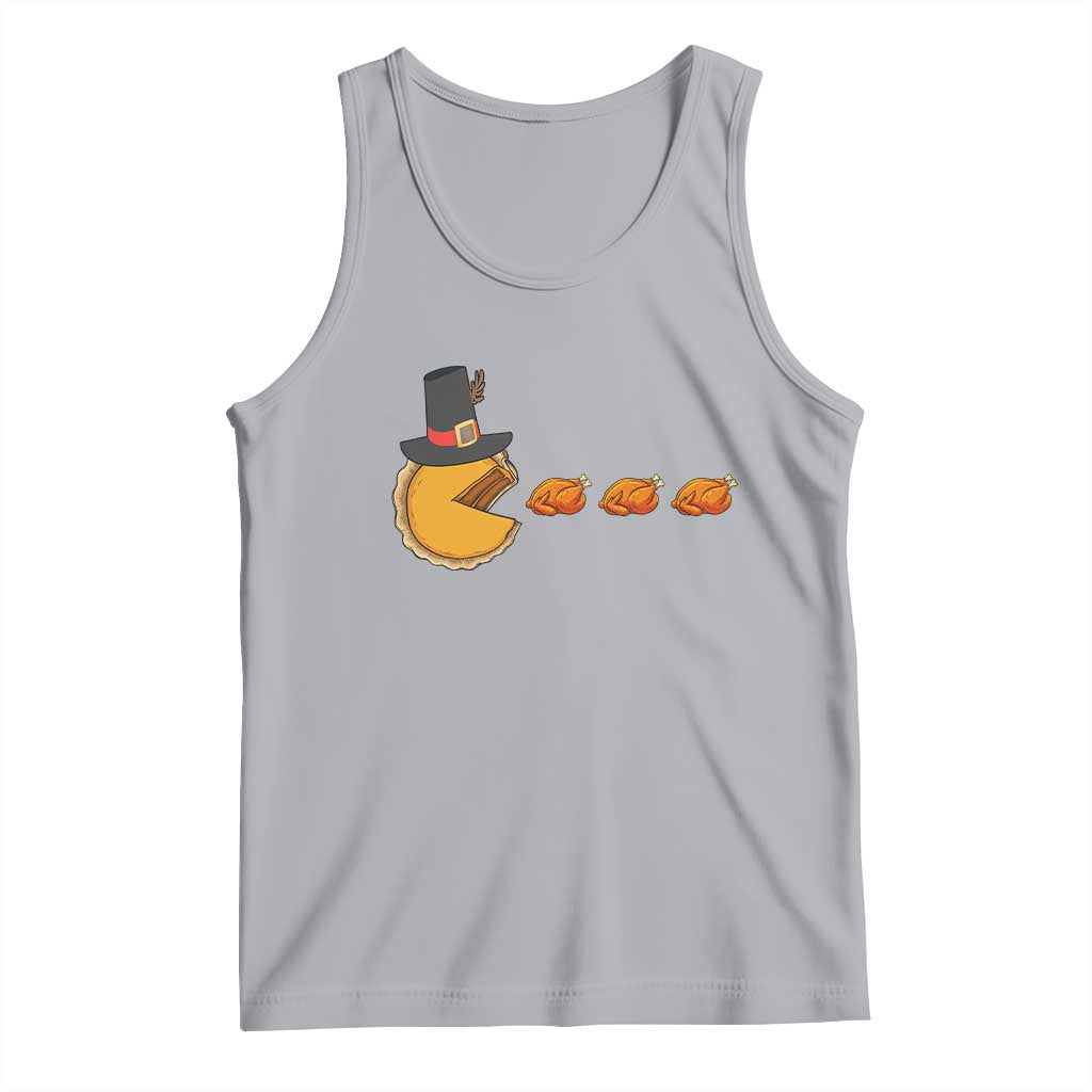 Thanksgiving Video Game Tank Top Pumpkin Pie Eating Turkey Gamer Patch Day TS10 Athletic Heather Print Your Wear