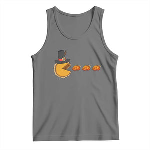 Thanksgiving Video Game Tank Top Pumpkin Pie Eating Turkey Gamer Patch Day TS10 Black Heather Print Your Wear