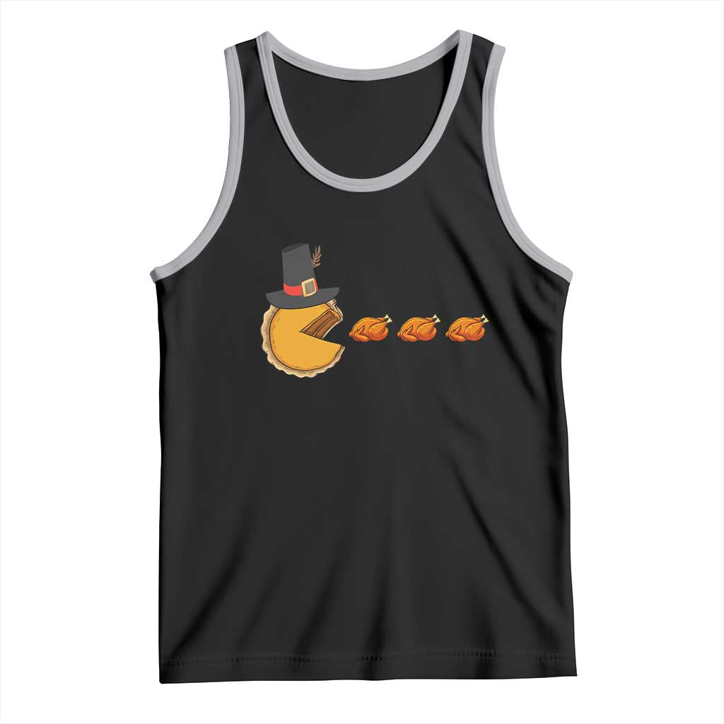 Thanksgiving Video Game Tank Top Pumpkin Pie Eating Turkey Gamer Patch Day TS10 Black Athletic Heather Print Your Wear