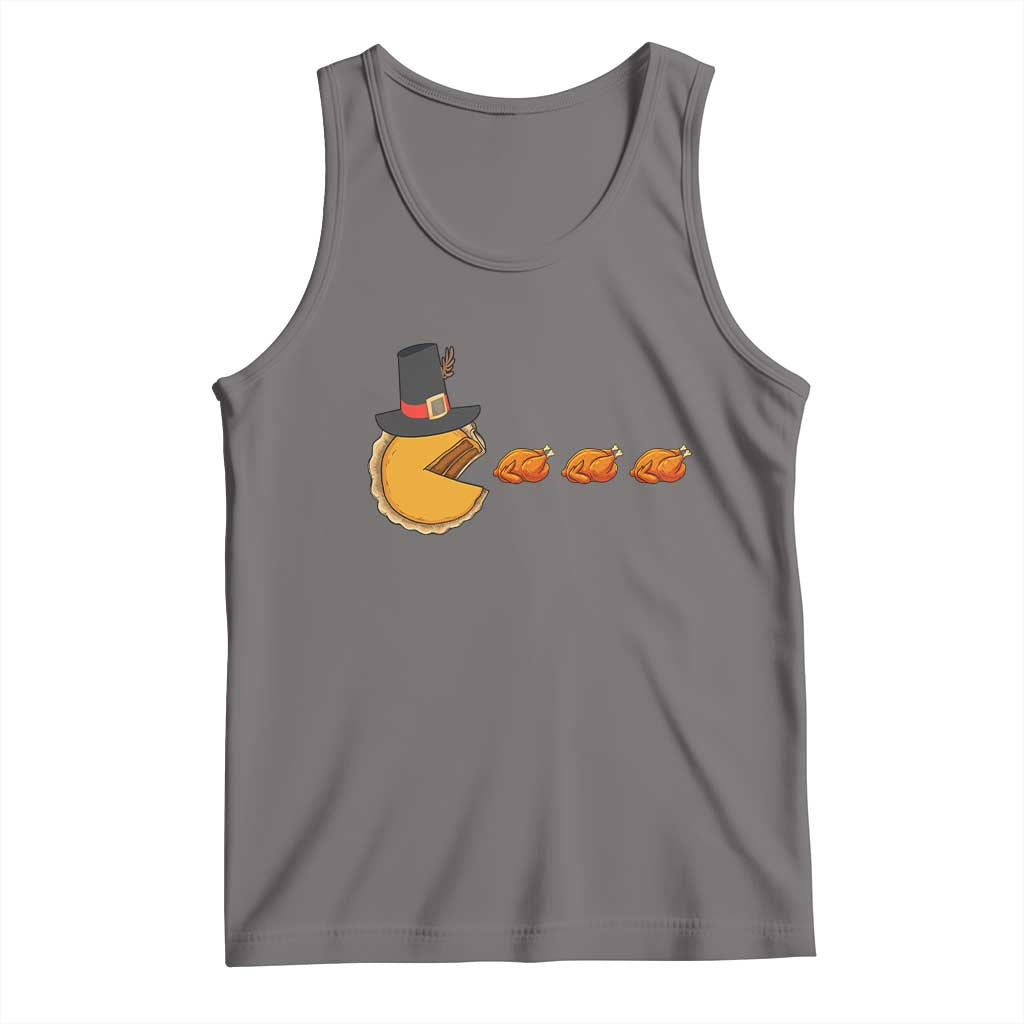 Thanksgiving Video Game Tank Top Pumpkin Pie Eating Turkey Gamer Patch Day TS10 Deep Heather Print Your Wear