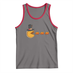 Thanksgiving Video Game Tank Top Pumpkin Pie Eating Turkey Gamer Patch Day TS10 Deep Heather Red Print Your Wear
