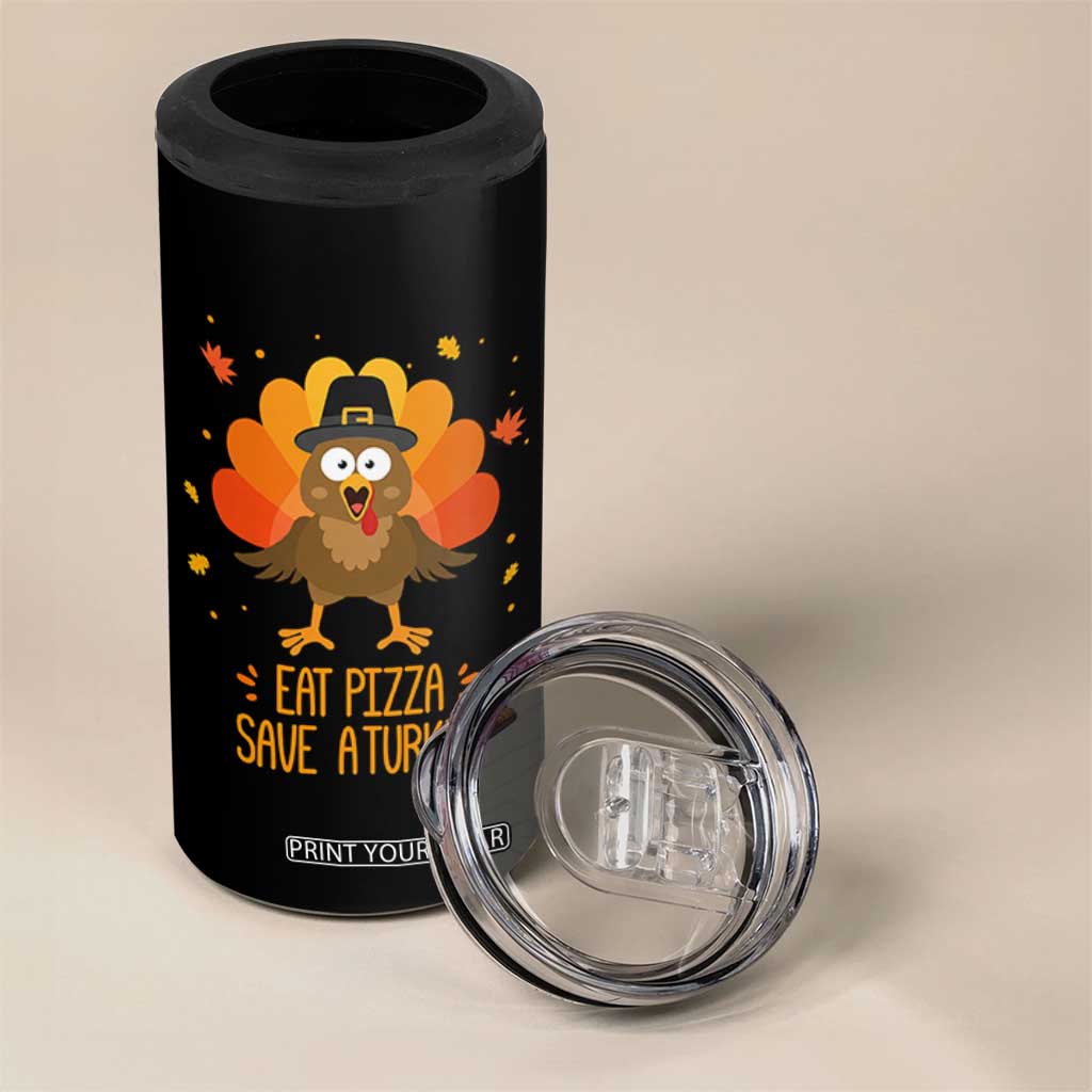 Save A Turkey Eat Pizza 4 in 1 Can Cooler Tumbler Funny Thanksgiving TS10 Print Your Wear