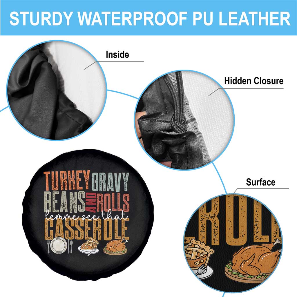 Funny Thanksgiving Spare Tire Cover Turkey Gravy Beans And Rolls Let Me See That Casserole TS10 Print Your Wear