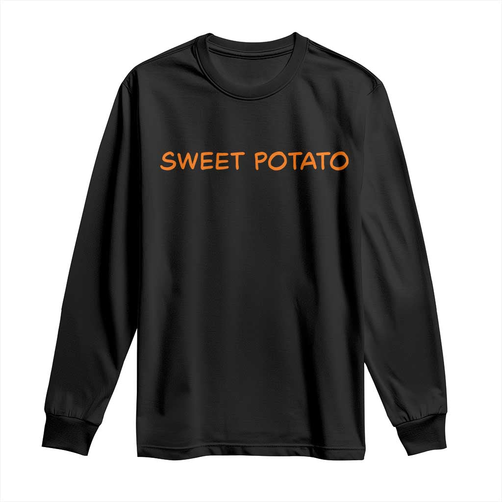 Matching Thanksgiving Couples Long Sleeve Shirt Funny Sweet Potato Fall Couple TS10 Black Print Your Wear