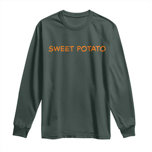 Matching Thanksgiving Couples Long Sleeve Shirt Funny Sweet Potato Fall Couple TS10 Dark Forest Green Print Your Wear