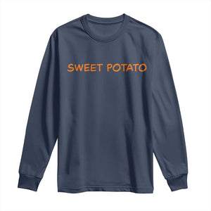 Matching Thanksgiving Couples Long Sleeve Shirt Funny Sweet Potato Fall Couple TS10 Navy Print Your Wear