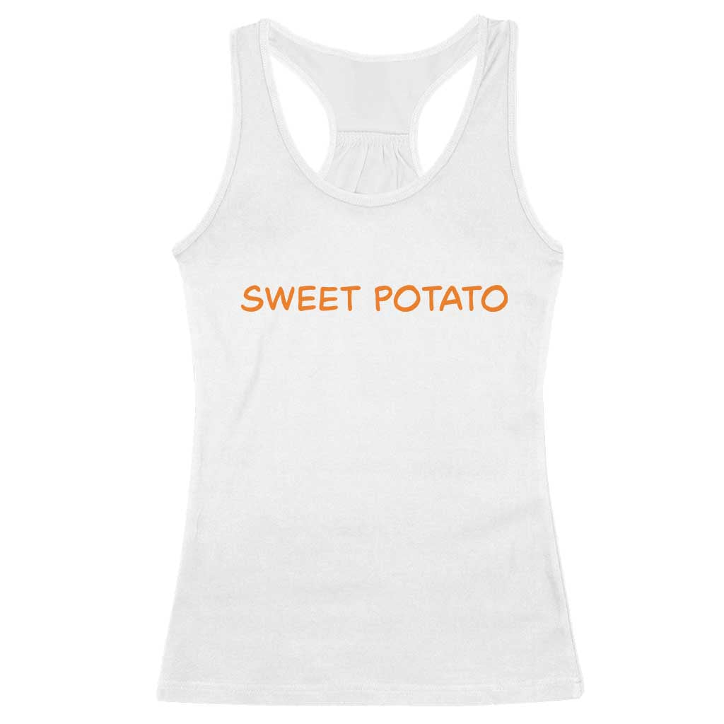 Matching Thanksgiving Couples Racerback Tank Top Funny Sweet Potato Fall Couple TS10 White Print Your Wear
