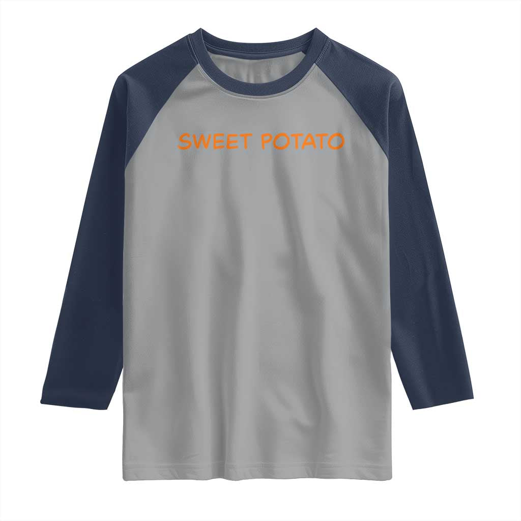 Matching Thanksgiving Couples Raglan Shirt Funny Sweet Potato Fall Couple TS10 Sport Gray Navy Print Your Wear