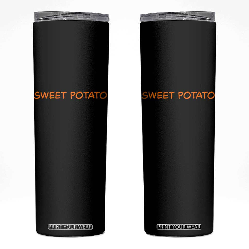 Matching Thanksgiving Couples Skinny Tumbler Funny Sweet Potato Fall Couple TS10 Black Print Your Wear