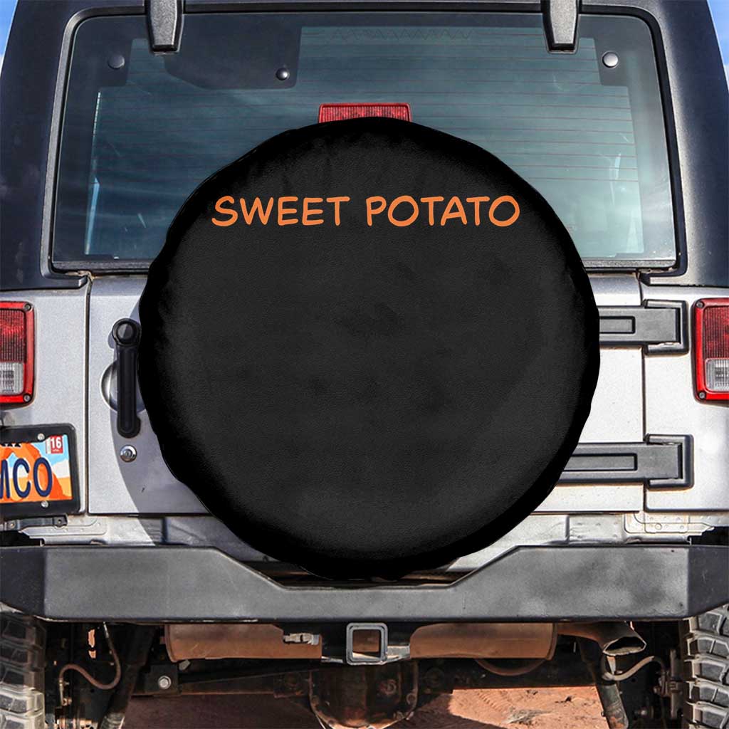 Matching Thanksgiving Couples Spare Tire Cover Funny Sweet Potato Fall Couple TS10 No hole Black Print Your Wear