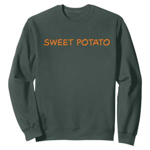 Matching Thanksgiving Couples Sweatshirt Funny Sweet Potato Fall Couple TS10 Dark Forest Green Print Your Wear